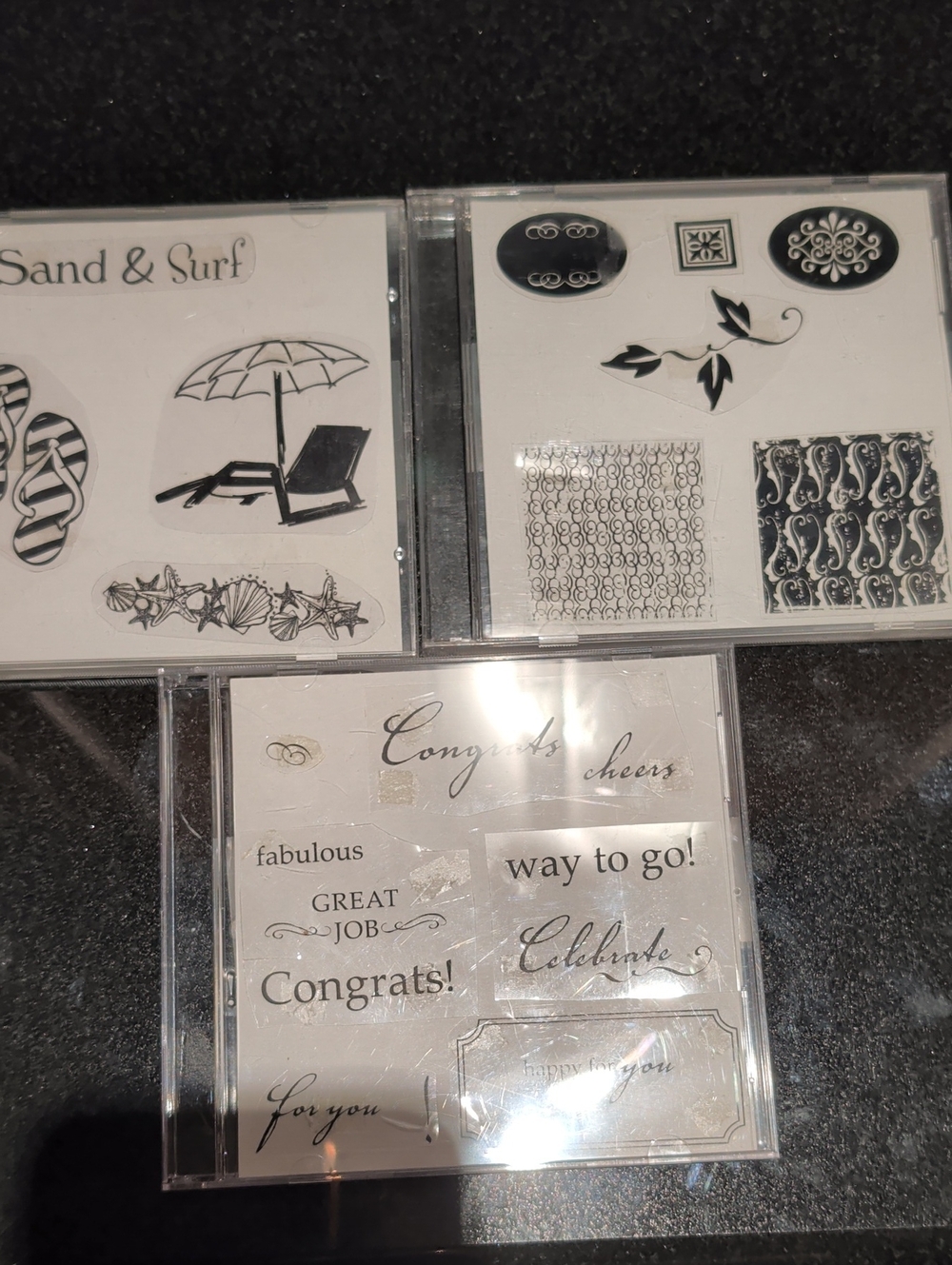 Clear Sentiment and Beach-Themed Craft Stamp Set -